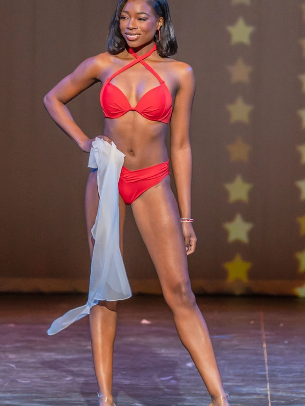 Cross-Front Red Jamye Shaw Bikini Set